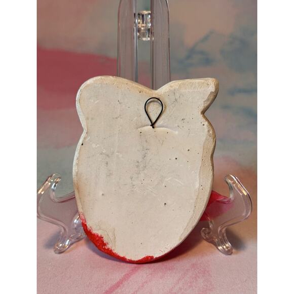 Vintage Chalkware Apple Wall Plaque – Retro Kitchen Fruit Décor, 1950s–1960s - Picture 5 of 9